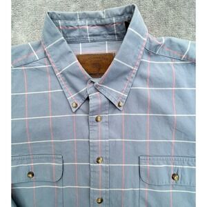 Clearwater Shirt Mens XXL Outfitters Blue Plaid Button Up Long Sleeve Cotton